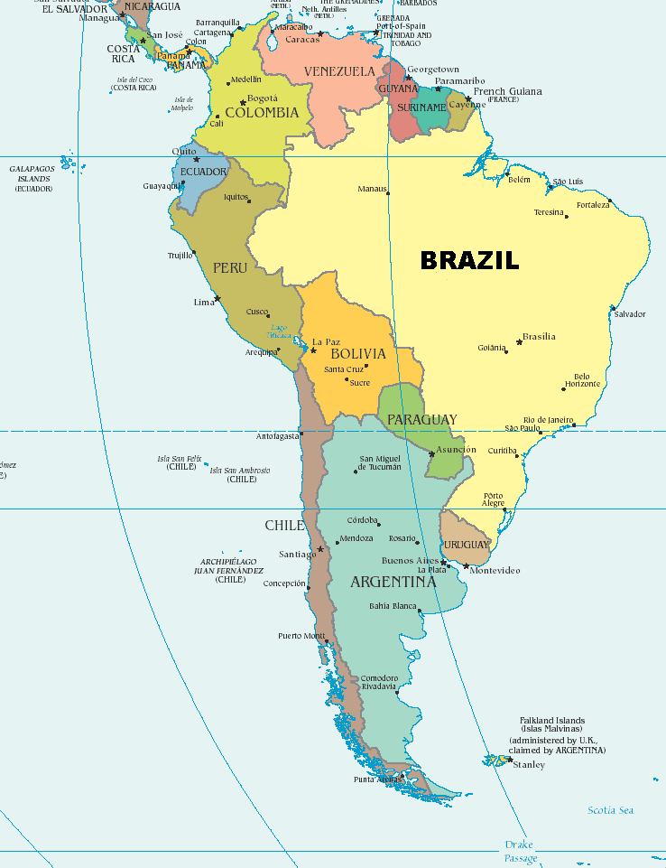 Location map, Brazil