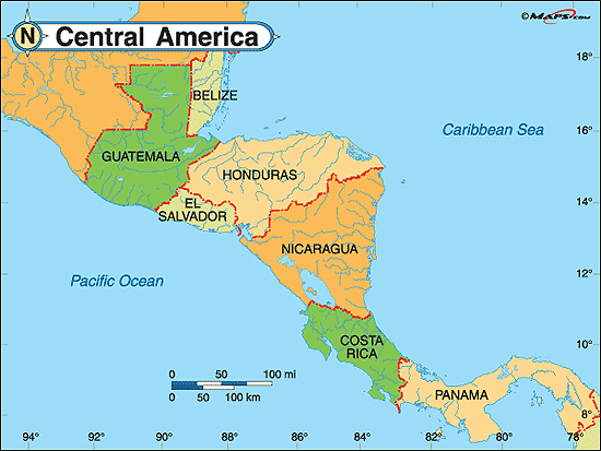 Political map of Central America (36156 bytes)