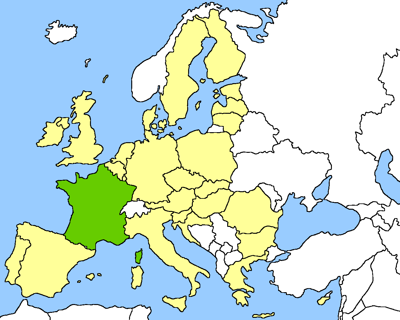 Location map, France in the EU