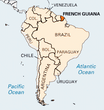 Location map, French Guiana