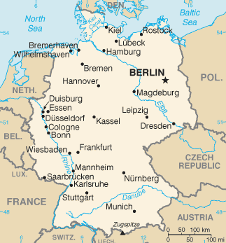 Map of Germany today