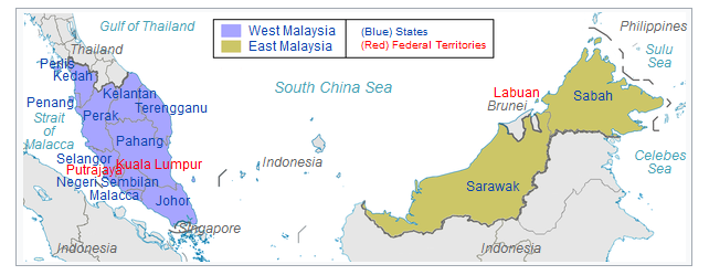 Map of the Malaysia